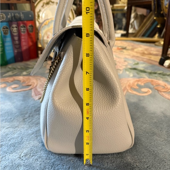 Large Gray Leather Massimo Castelli Tote Shoulder Purse Made in Florence Italy - Picture 13 of 13